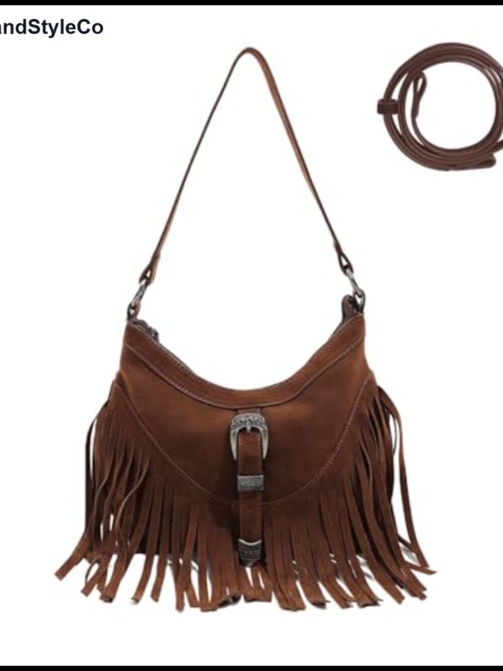 Fringe Hobo Purse Vegan Suede Fringed Shoulder Bag Hippie Crossbody